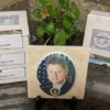 Presidential Oval Porcelain Portraits Collectable Series (3 15/16"x5 1/9") Mounted on 6"x6" Marble with Wood Display Stand! - Image 3